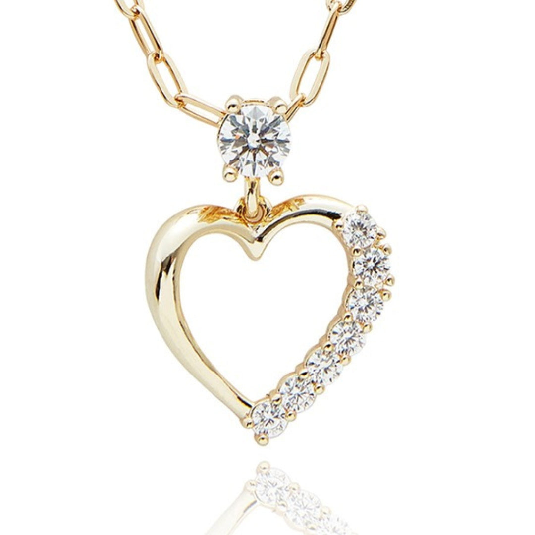 Equilibrium Gold Plated Necklace - Te Amo - Pretty Heart