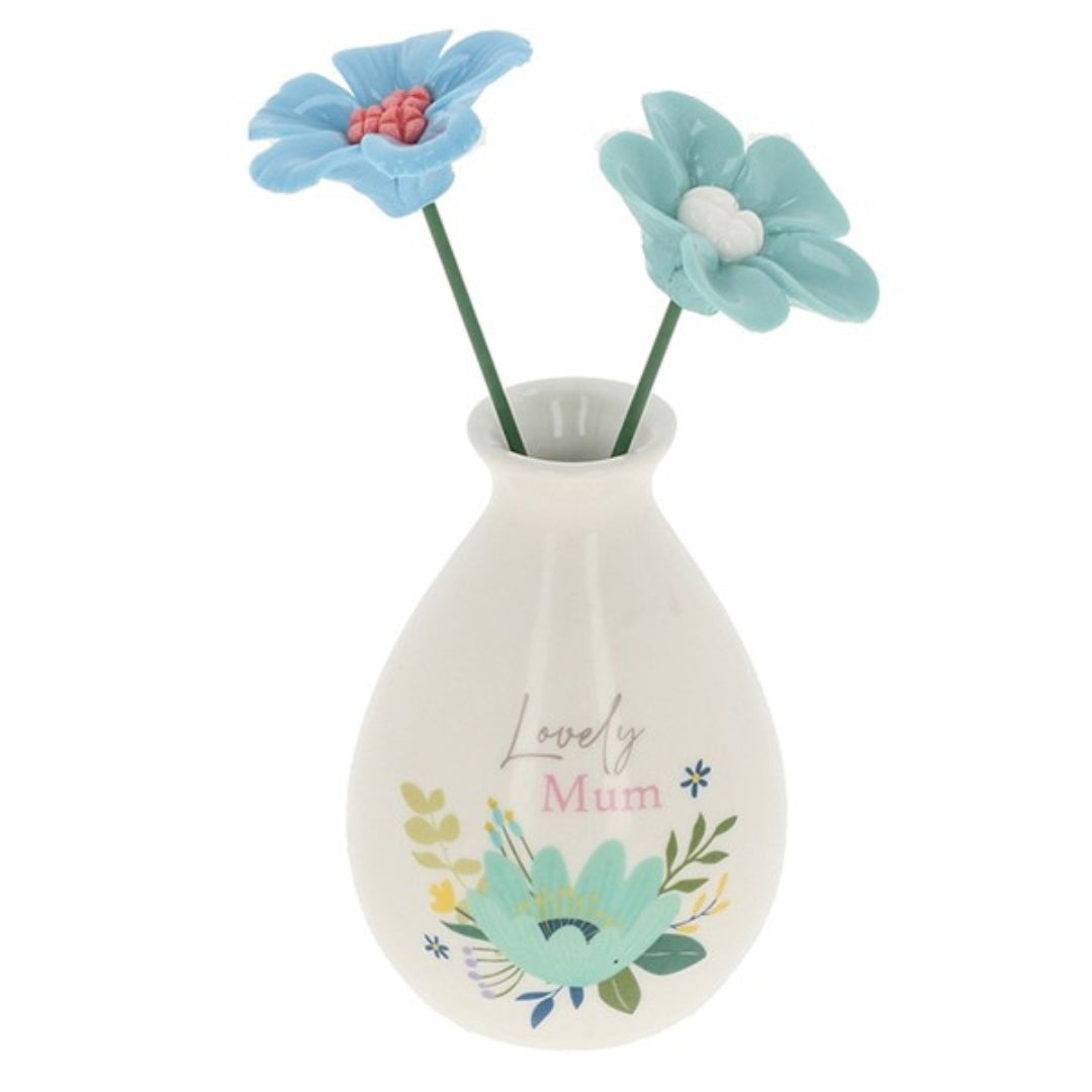 Shudehill Vase & Flowers - Bright Blooms - Mum