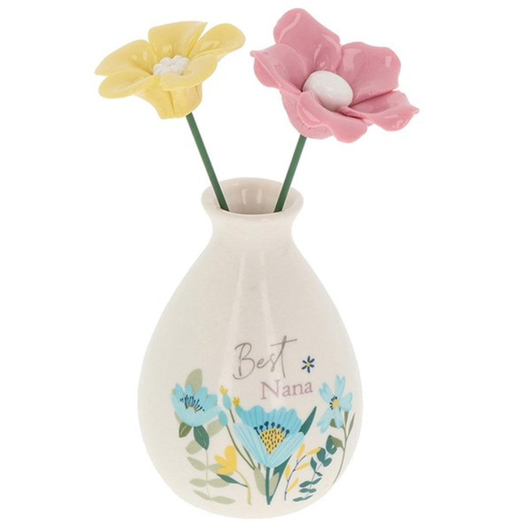 Shudehill Vase & Flowers - Bright Blooms - Nana