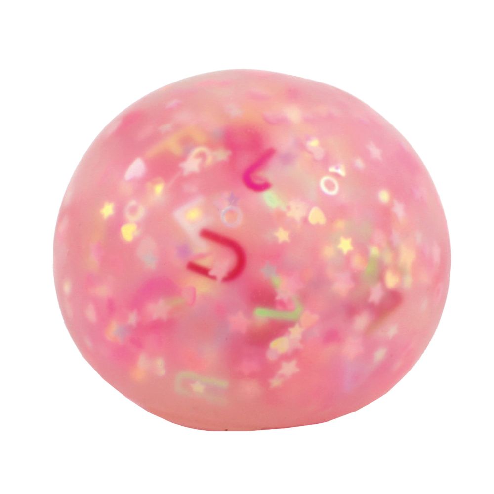 Keycraft Super Squidge Ball - Alphabet Glitter Ball x 1pc Assortment