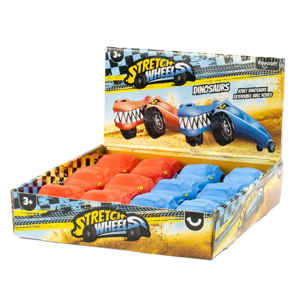 Keycraft Stretch Wheels Sensory Toy - Dinosaur Car x 1pc Assortment