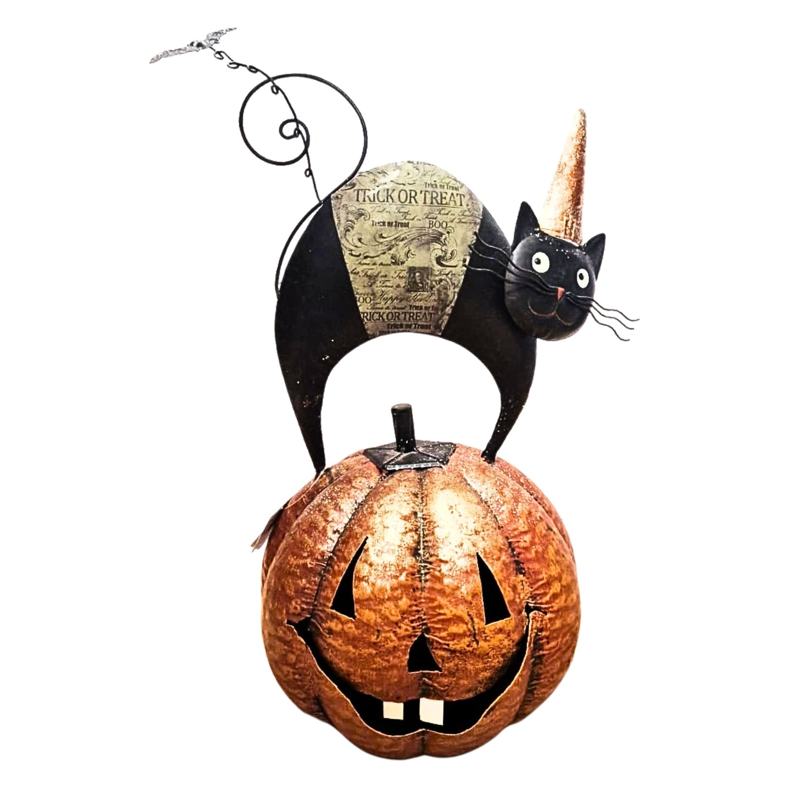 Halloween Metal Pumpkin & Hat 50cm