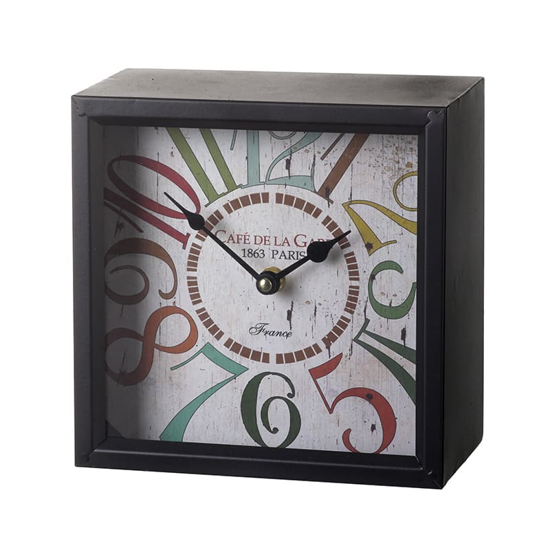 H.S. Wall Square Clock Black 20cm