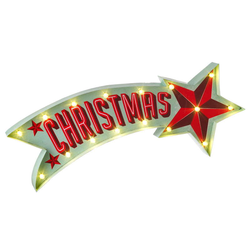 H.S. Light Up Vintage Style Sign - Christmas