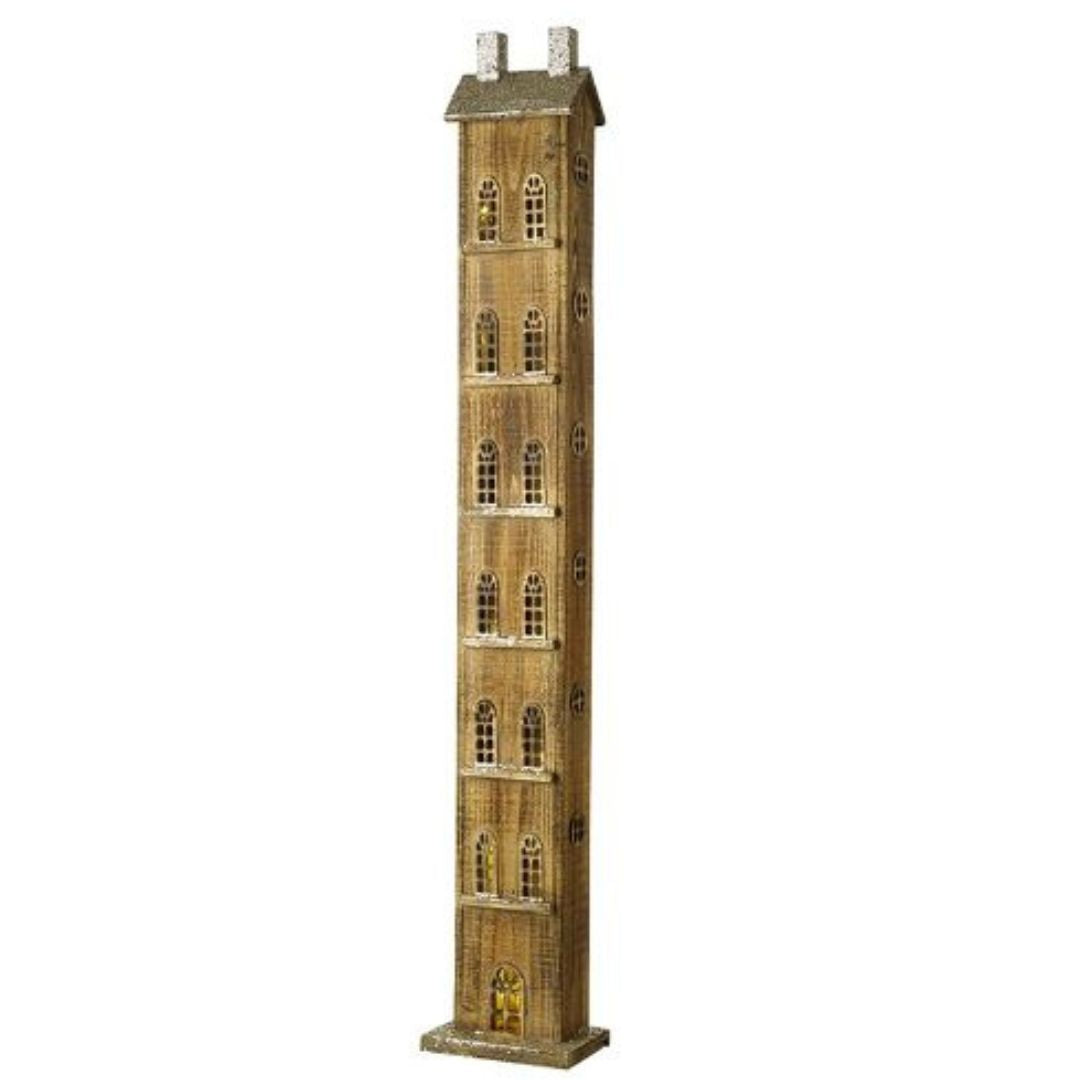 H.S. Tall Wooden Light Up House - 120cm