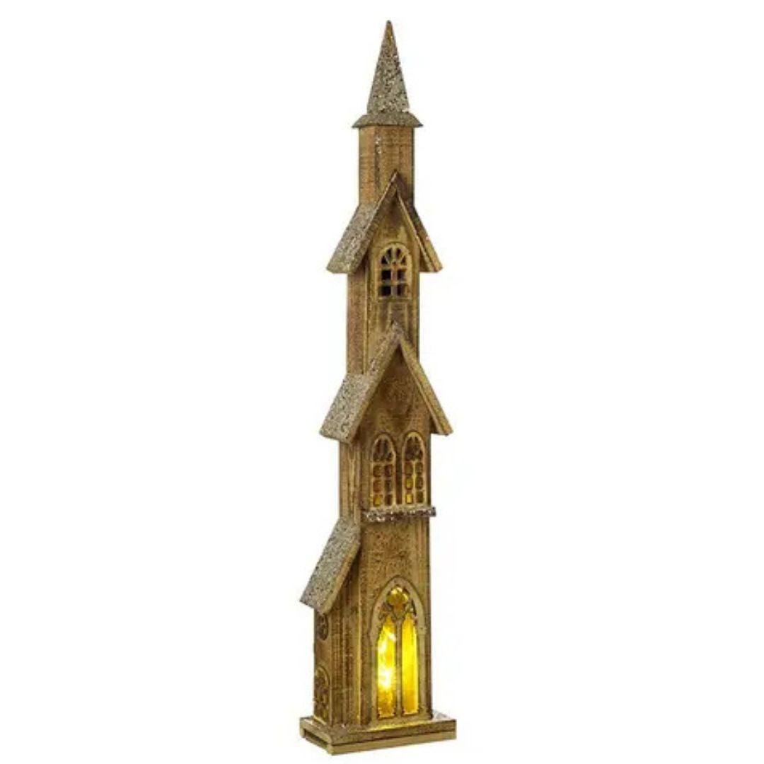 H.S. Light Up Tall Wooden Christmas House