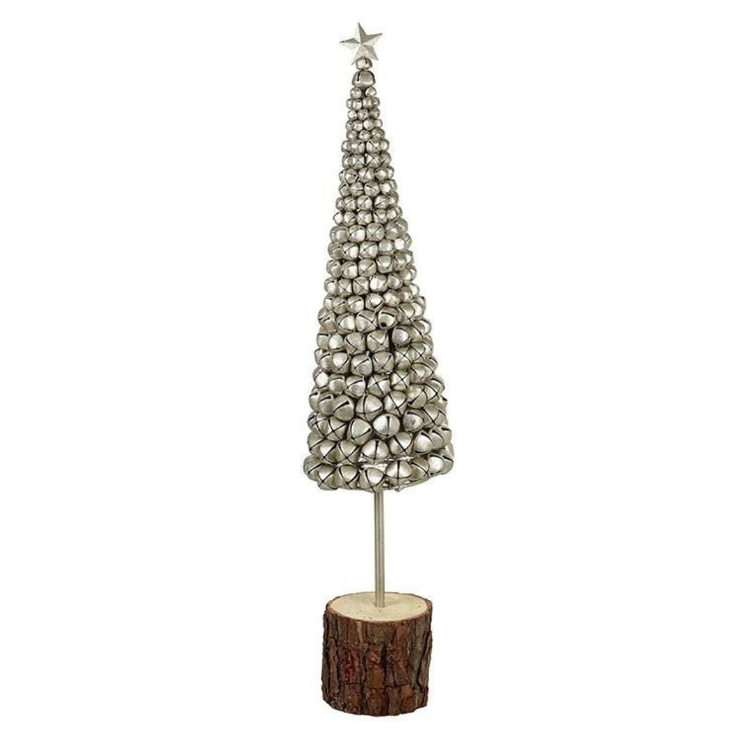 H.S. Big Silver Metal Bell Tree 90cm