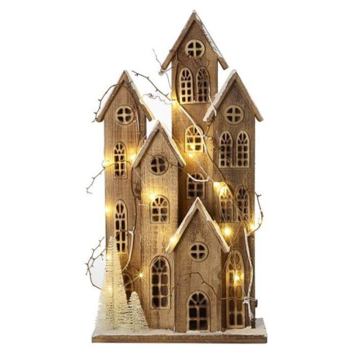 H.S. Light Up Wooden Christmas House