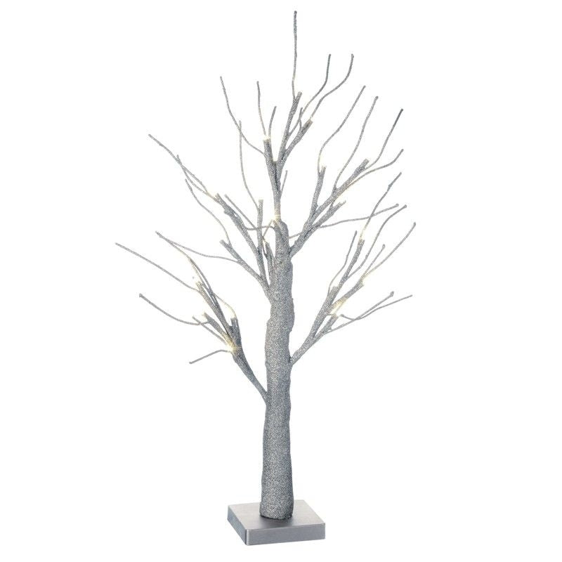 H.S. Decoration Light Up LED Glitter Tree Gold Or Silver - Various Colours