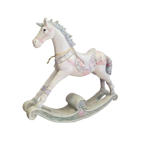 Ceramic Glitter Rocking Horse L25 x H23 x W5cm