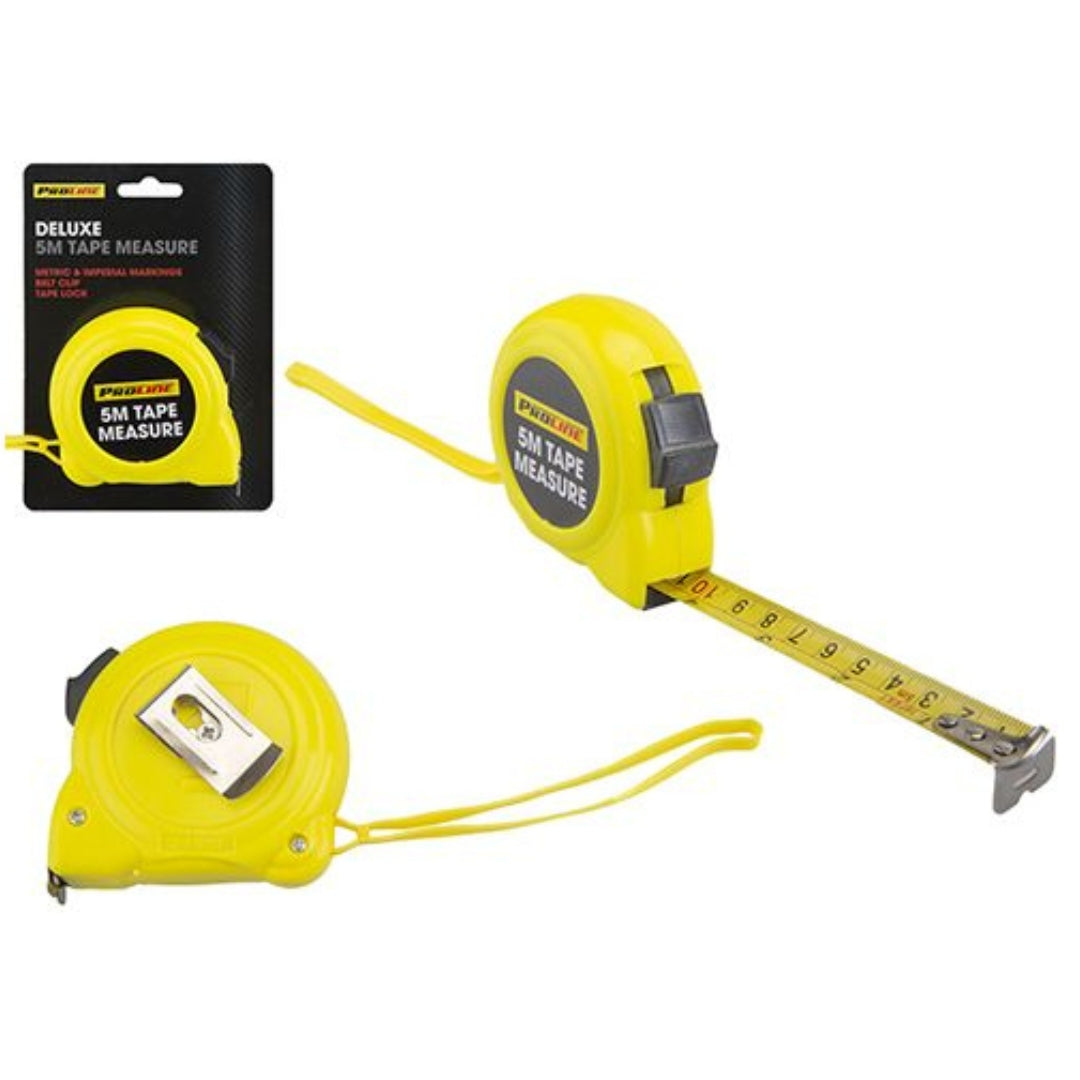 Proline - Deluxe Tape Measure With Lock & Belt Clip - 5m x 1pc Assortment