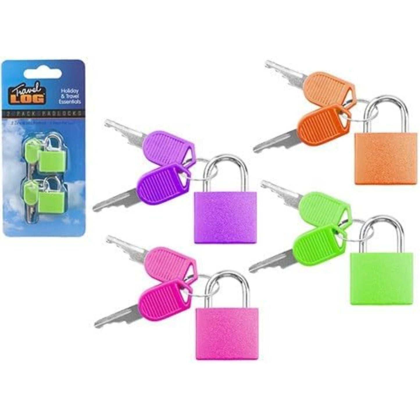 Travel Log 2 Pack Padlocks x 1pc Assortment
