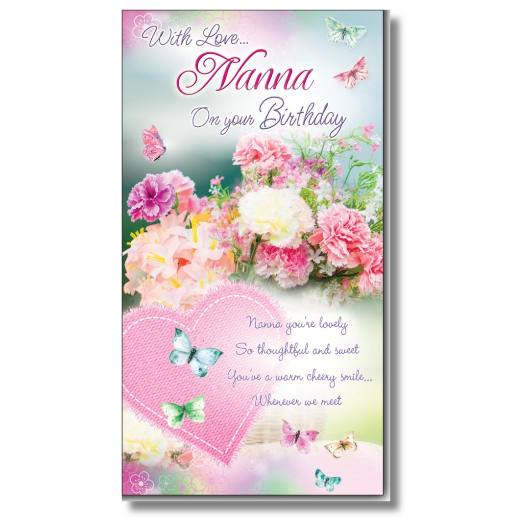 LovingWords With Love... Nanna On Your Birthday - Greeting Card