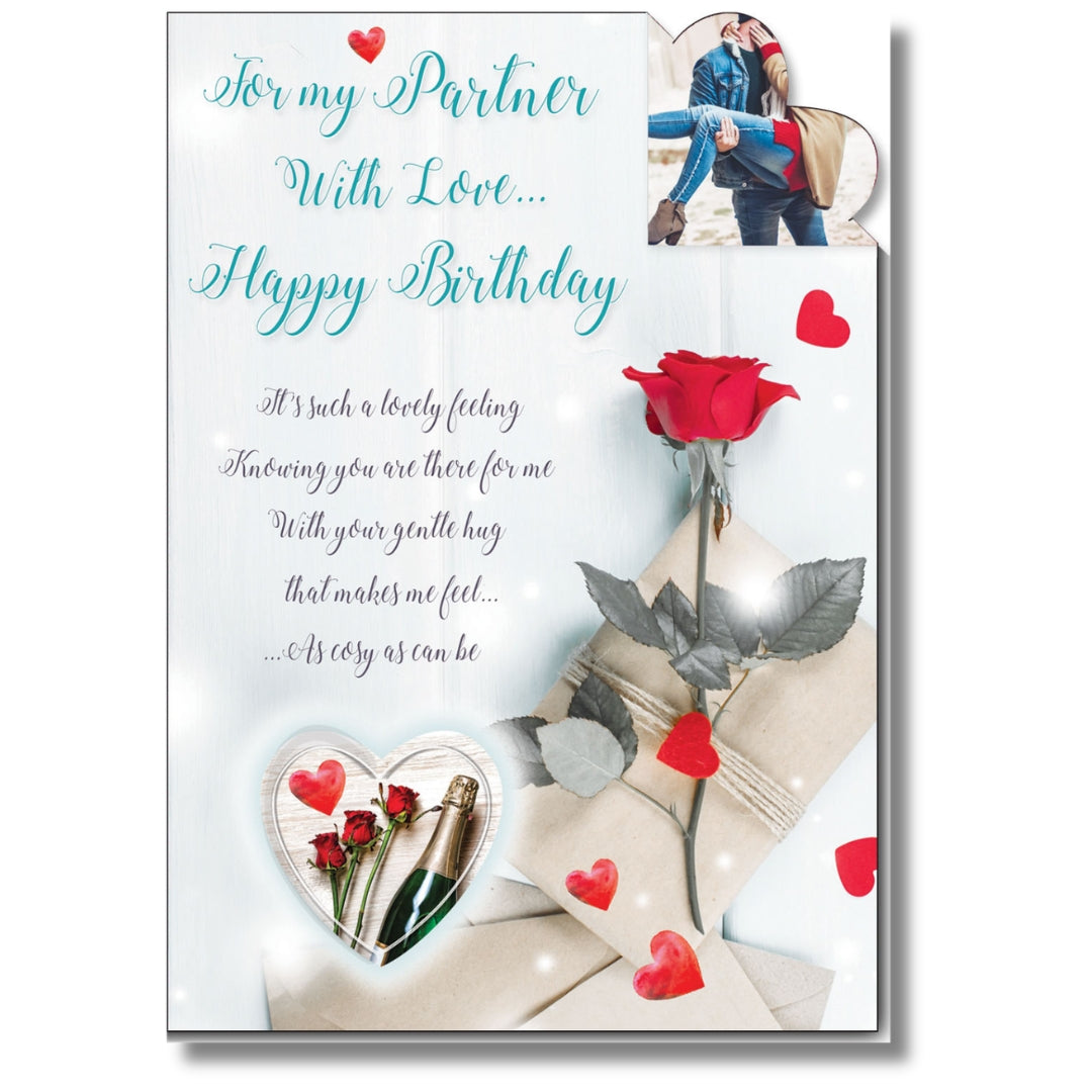 LovingWords For My Partner With Love... Happy Birthday - Greeting Card