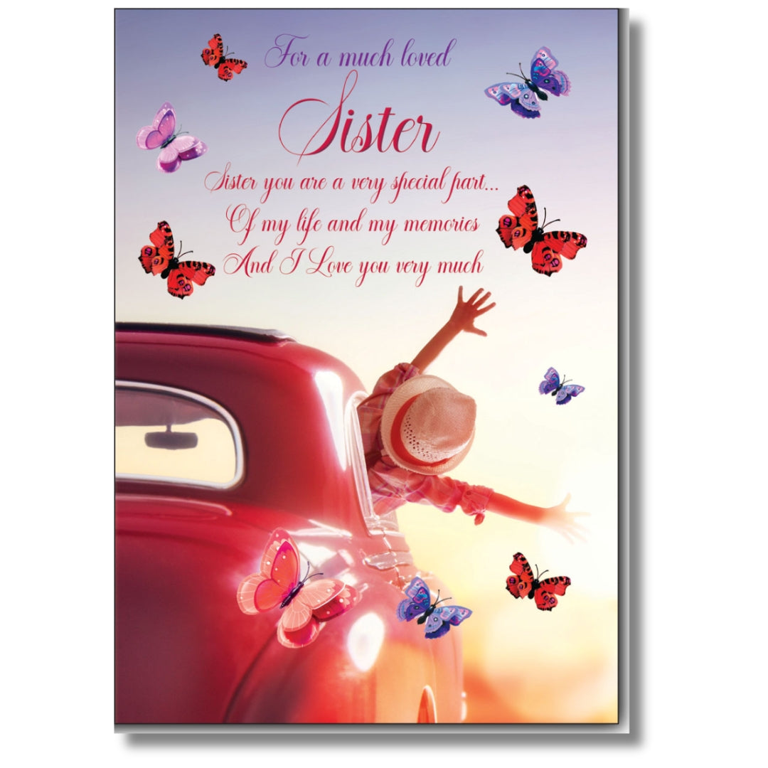 LovingWords For A Much Loved Sister - Greeting Card