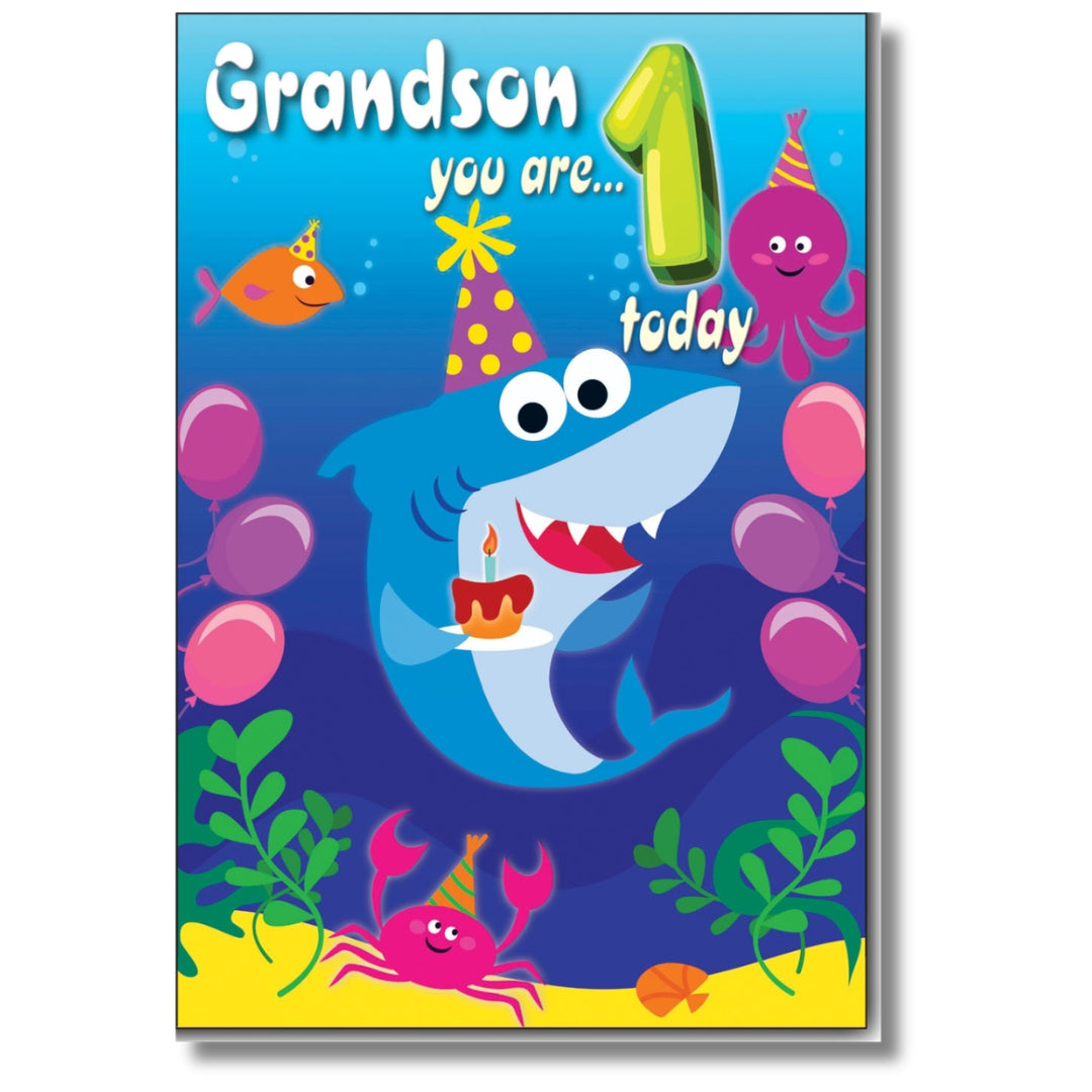 LovingWords Grandson You Are... 1 Today Birthday - Greeting Card