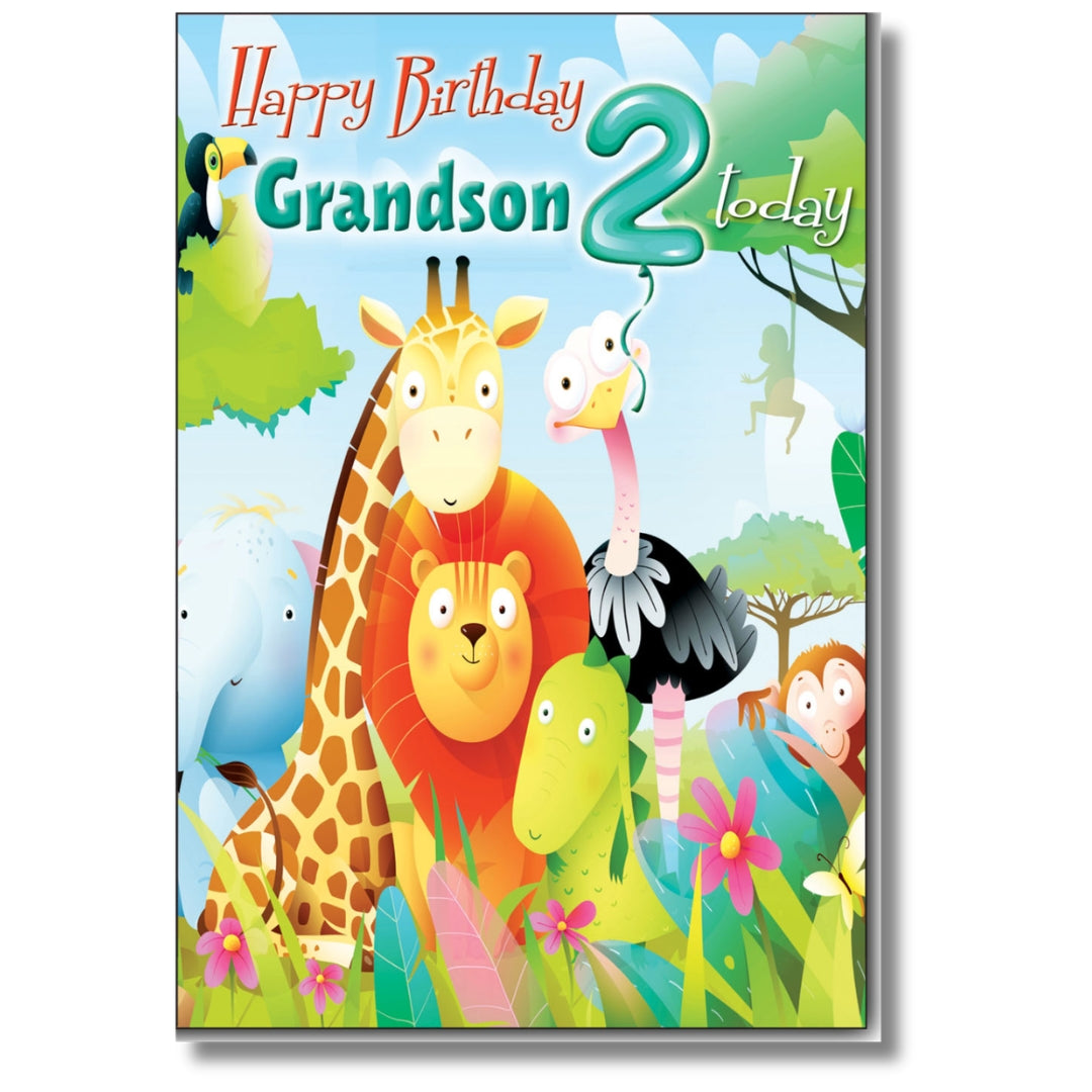LovingWords Happy Birthday Grandson 2 Today - Greeting Card