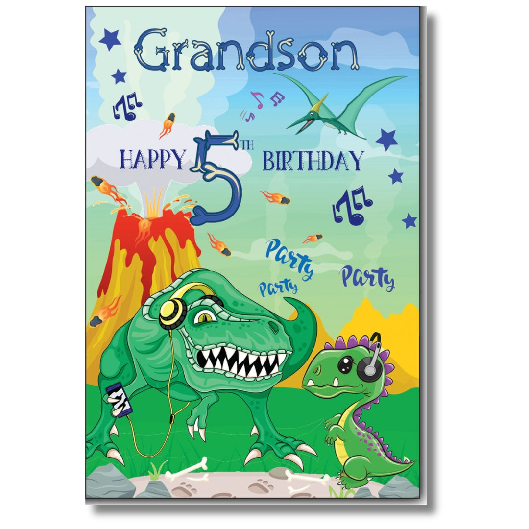 LovingWords Grandson Happy 5th Birthday - Greeting Card