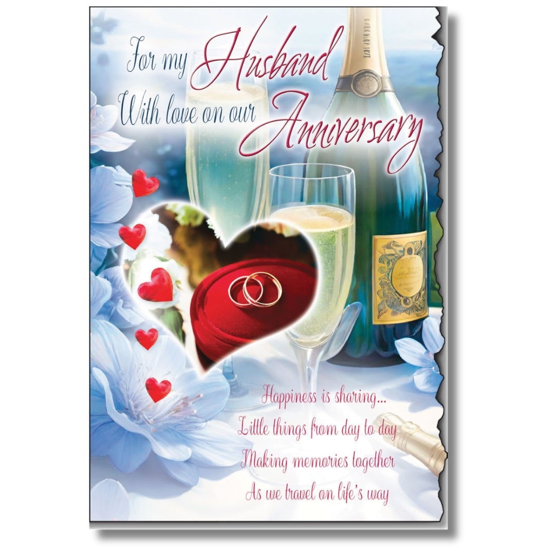 LovingWords For My Husband With Love On Our Anniversary - Greeting Card