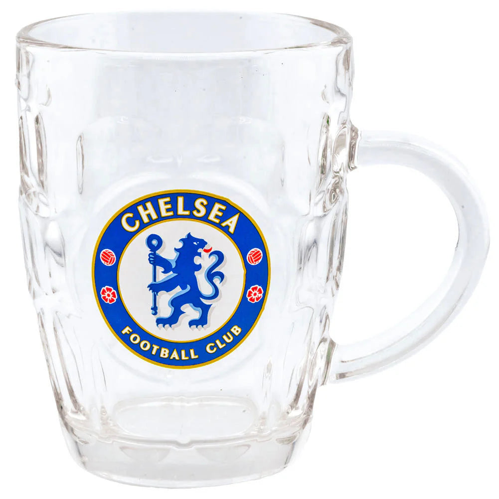 Chelsea FC Official Merch Dimple Glass Tankard - 500ml