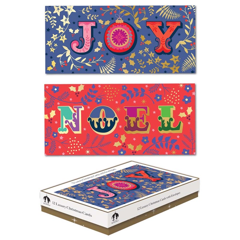 Tallon Joy/Noel A Box Of 12 Luxury Christmas Cards