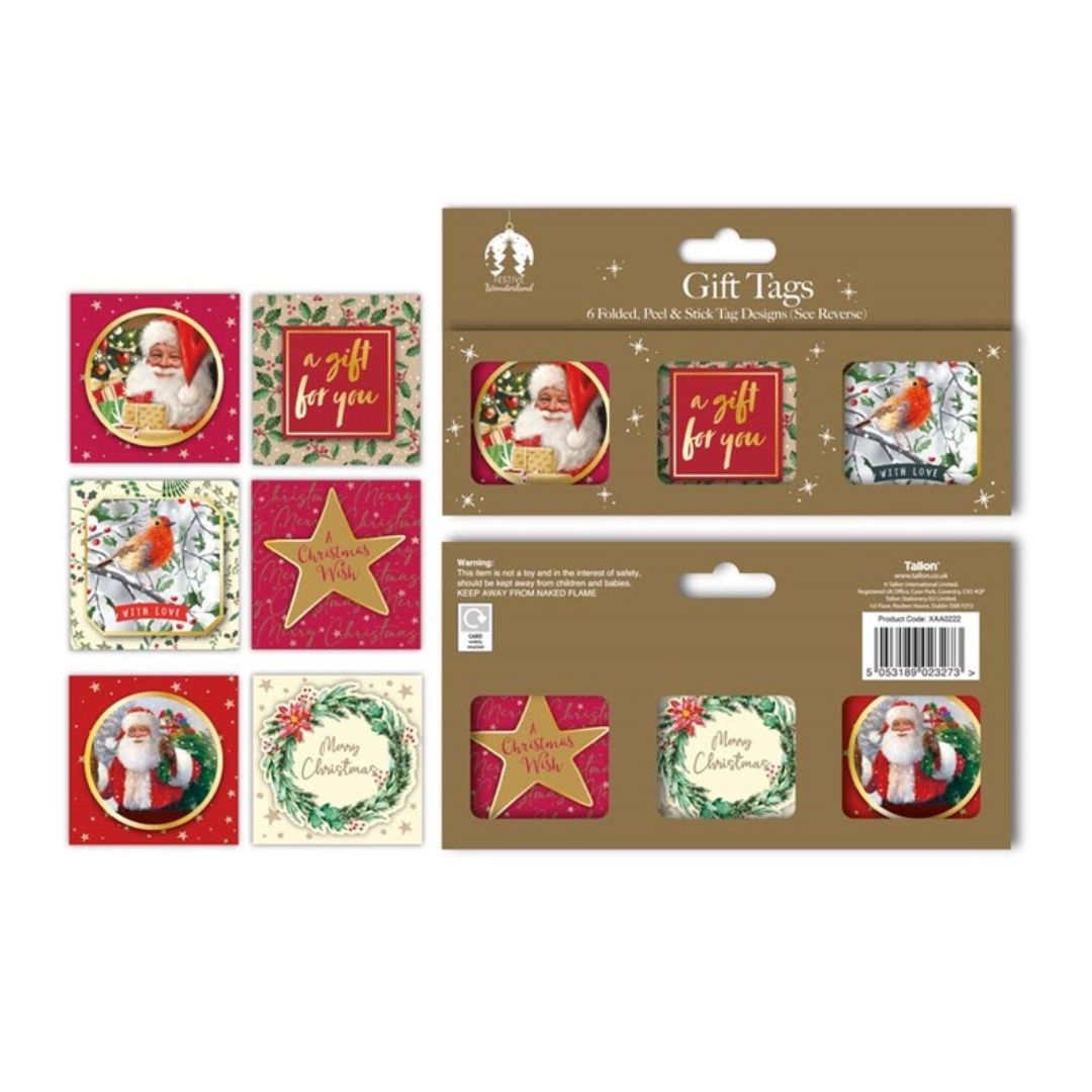 Tallon Christmas Gift Tags Of 6 Designs A Pack Of 18pcs