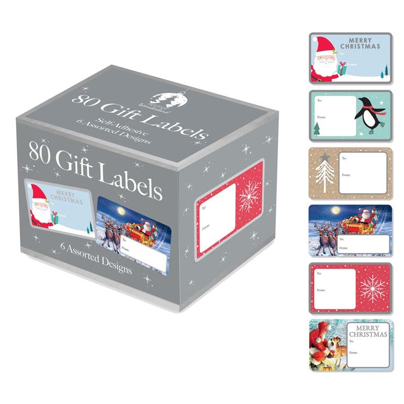 Tallon Christmas Gift Labels Of 6 Designs A Pack Of 80pcs