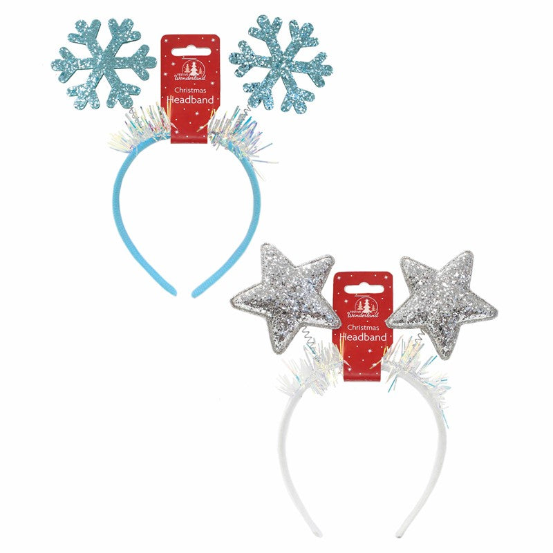 Tallon Christmas Headband Wobbly Star/Snowflake