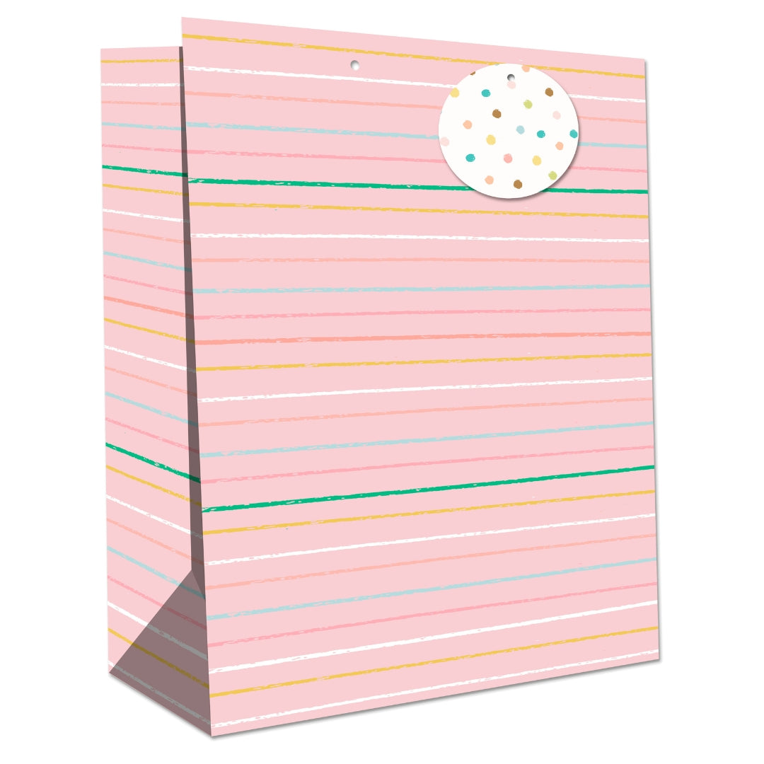 Hallmark Gift Bag Medium 33 x 26.5cm - Pastel Stripes