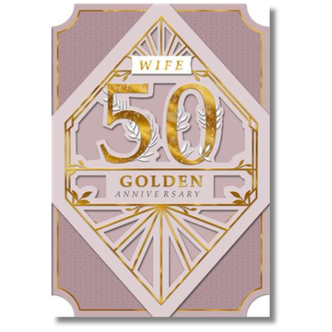 Hallmark Wife 50 Golden Anniversary - Greeting Card