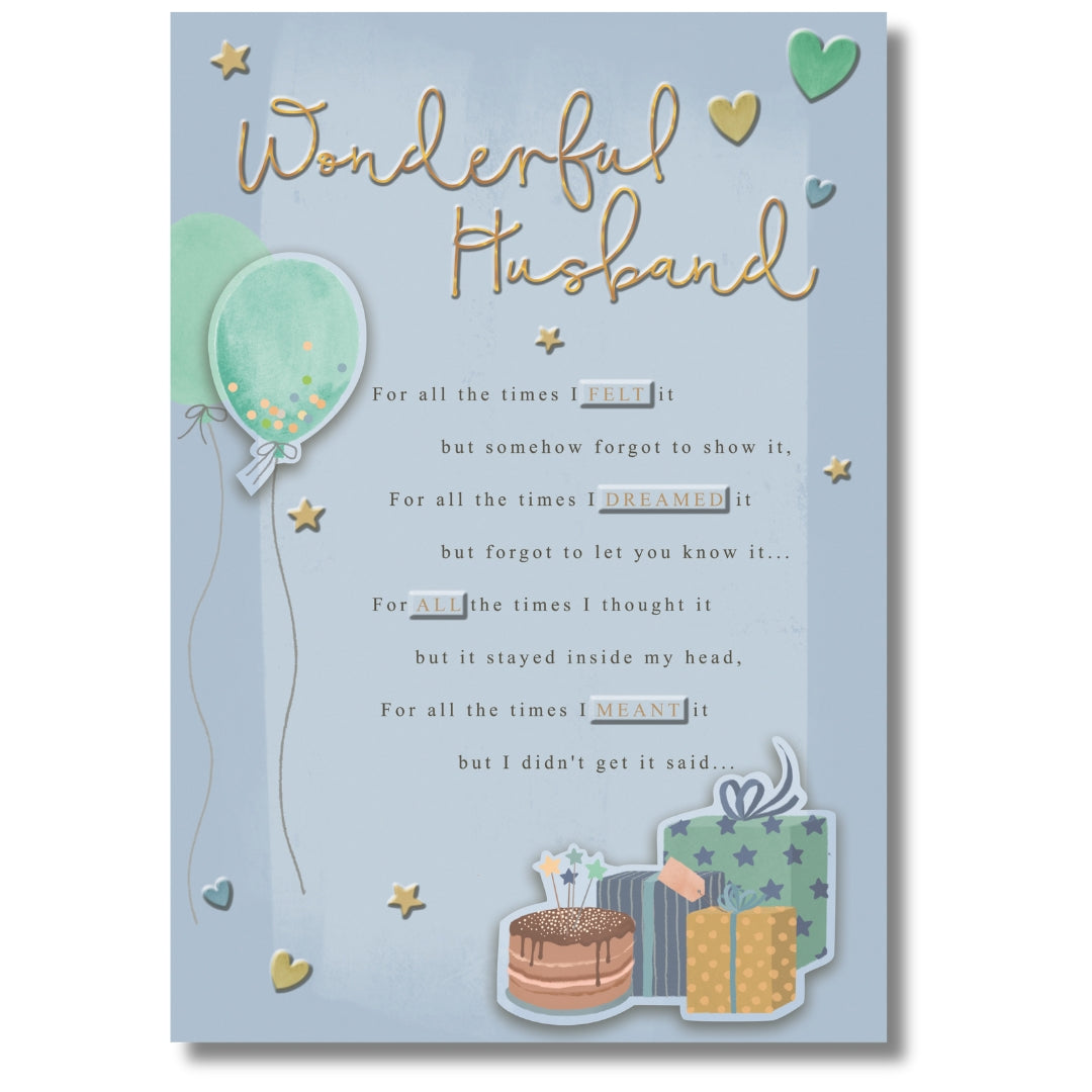 Hallmark Wonderful Husband Birthday - Greeting Card