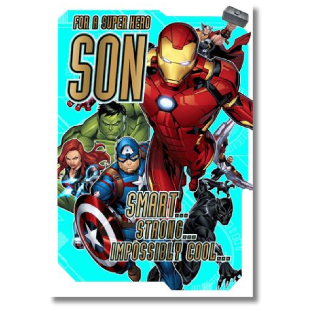 For A Super Hero Son Birthday Card