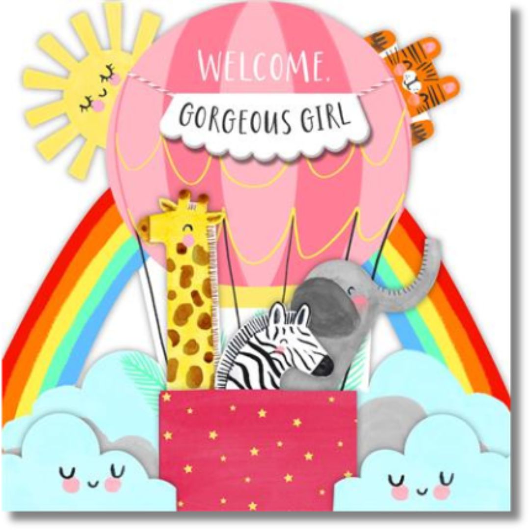 Welcome Gorgeous Baby Girl Greeting Card