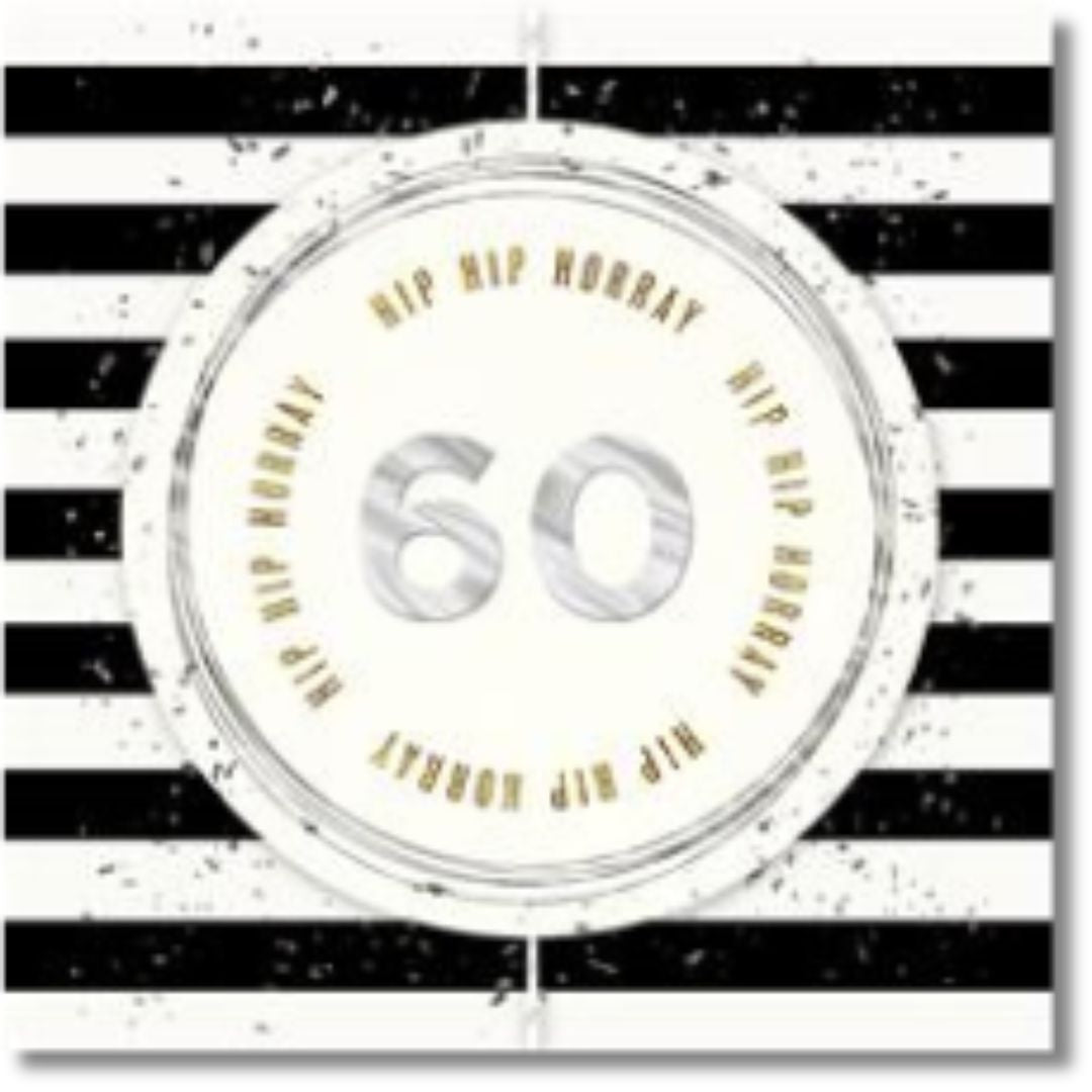 Hallmark 60 Hip Hip Hooray Birthday - Greeting Card