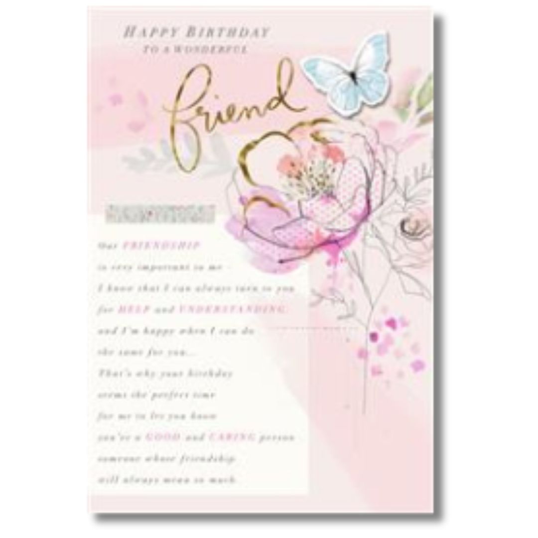 Hallmark Happy Birthday To A Wonderful Friend - Greeting Card