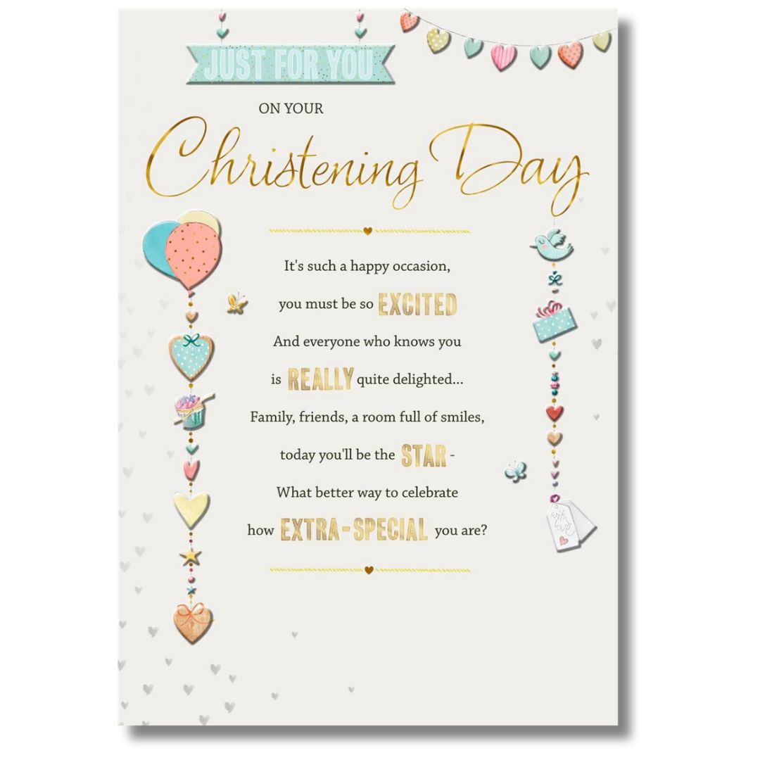 Hallmark Just For You On Your Christening Day - Greeting Card