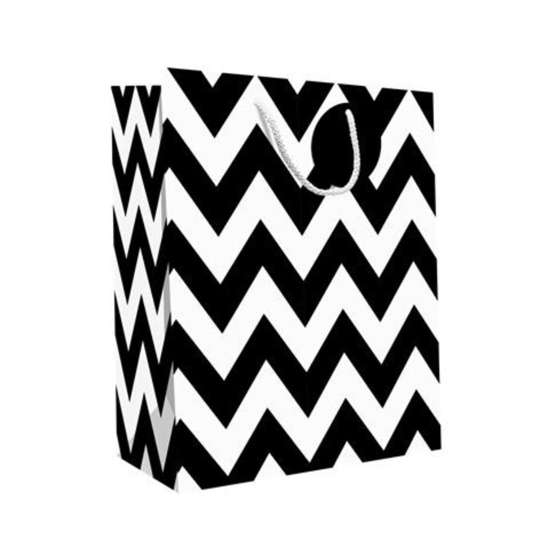 Hallmark Gift Bag Small Black/White Zig Zag 25 x 20cm