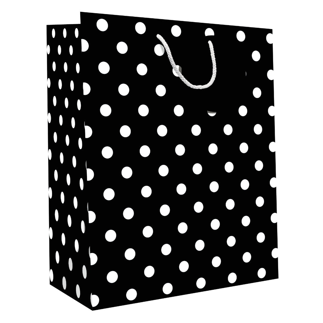 Hallmark Gift Bag Medium 33 x 26.5cm - Black Polka