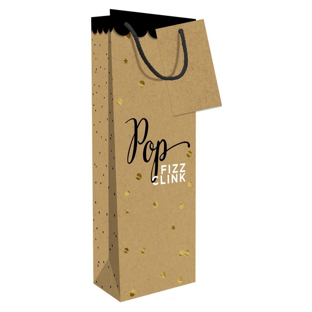 Hallmark Gift Bottle Bag Pop Fizz Clink 33 x 13.5cm