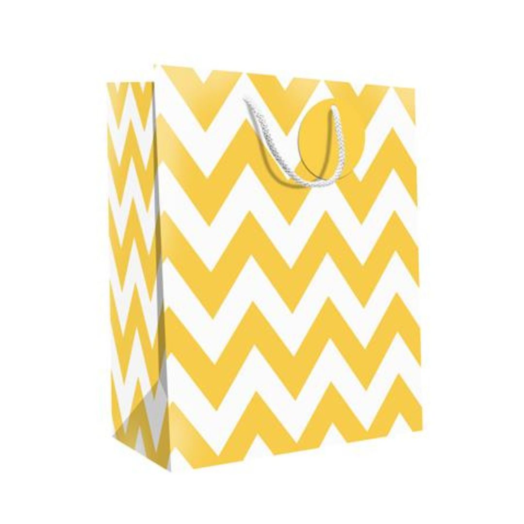 Yellow Zig Zag Gift Bag ( 24.5 x 19.5 x 11cm)