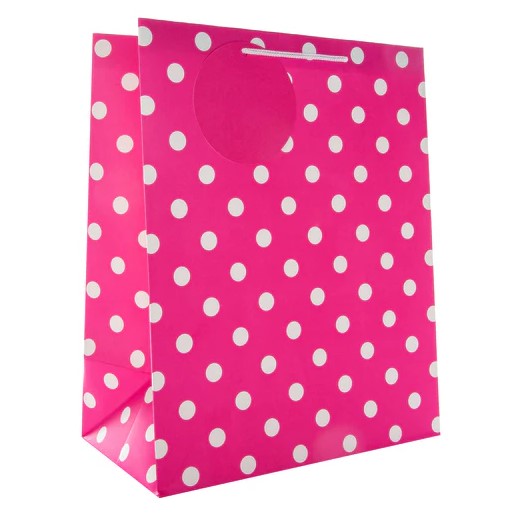 Hallmark Gift Bag Pink Polka-Dot Large 33 x 26.5cm