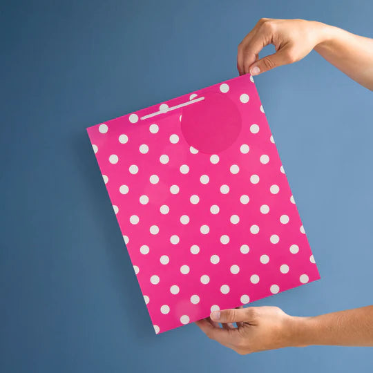 Hallmark Gift Bag Pink Polka-Dot Large 33 x 26.5cm