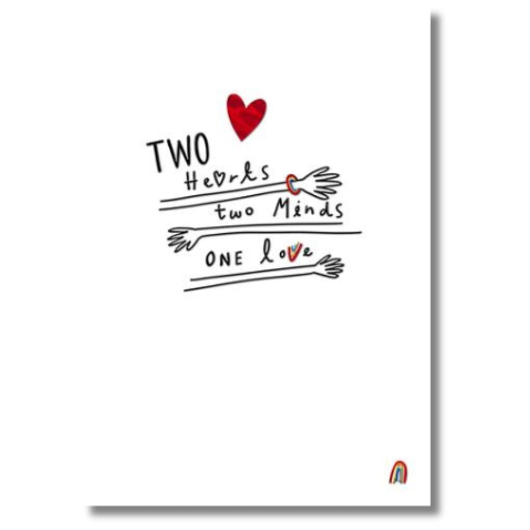 Two Hearts Two Minds One Love Greeting Card