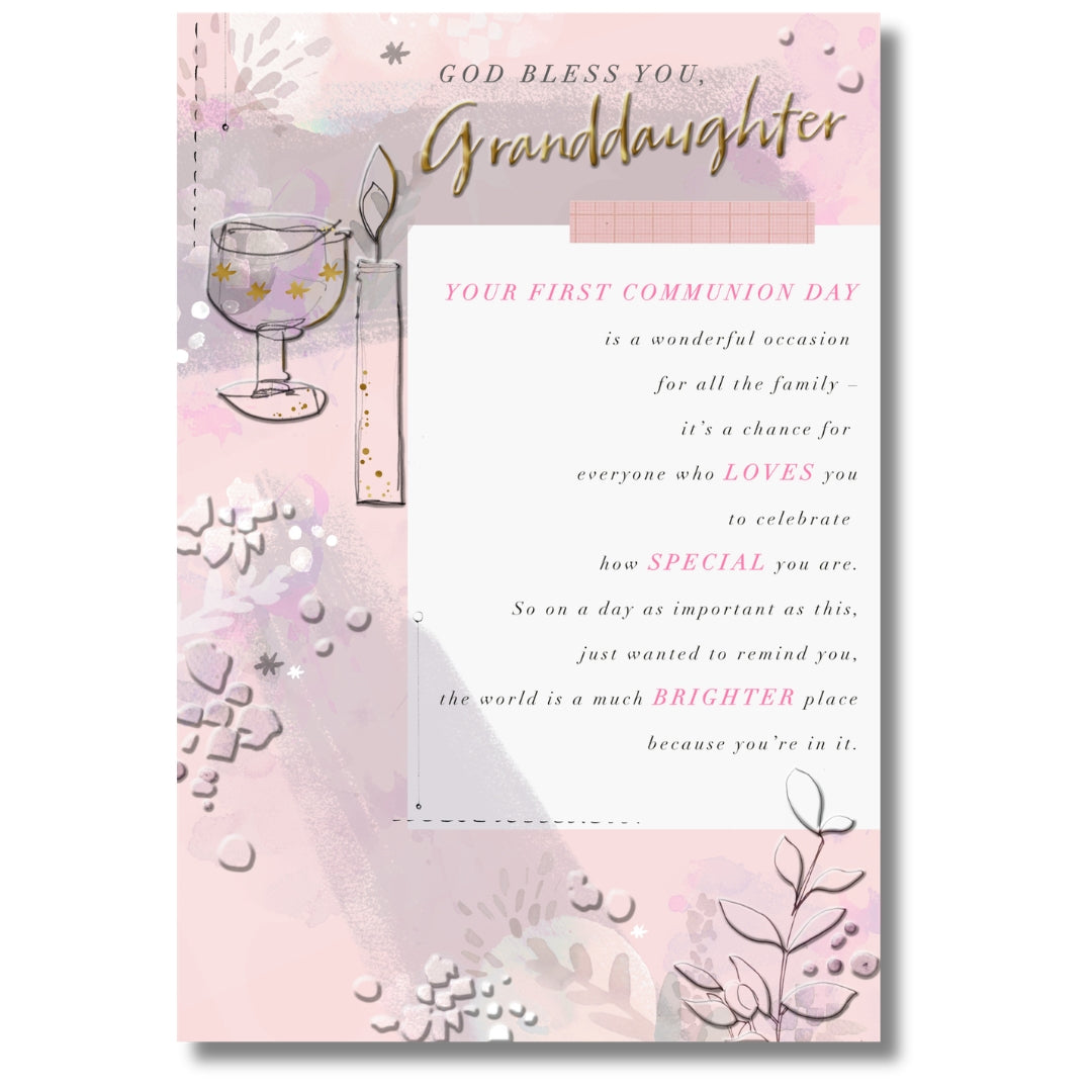 Hallmark God Bless You, Granddaughter Communion Day - Greeting Card