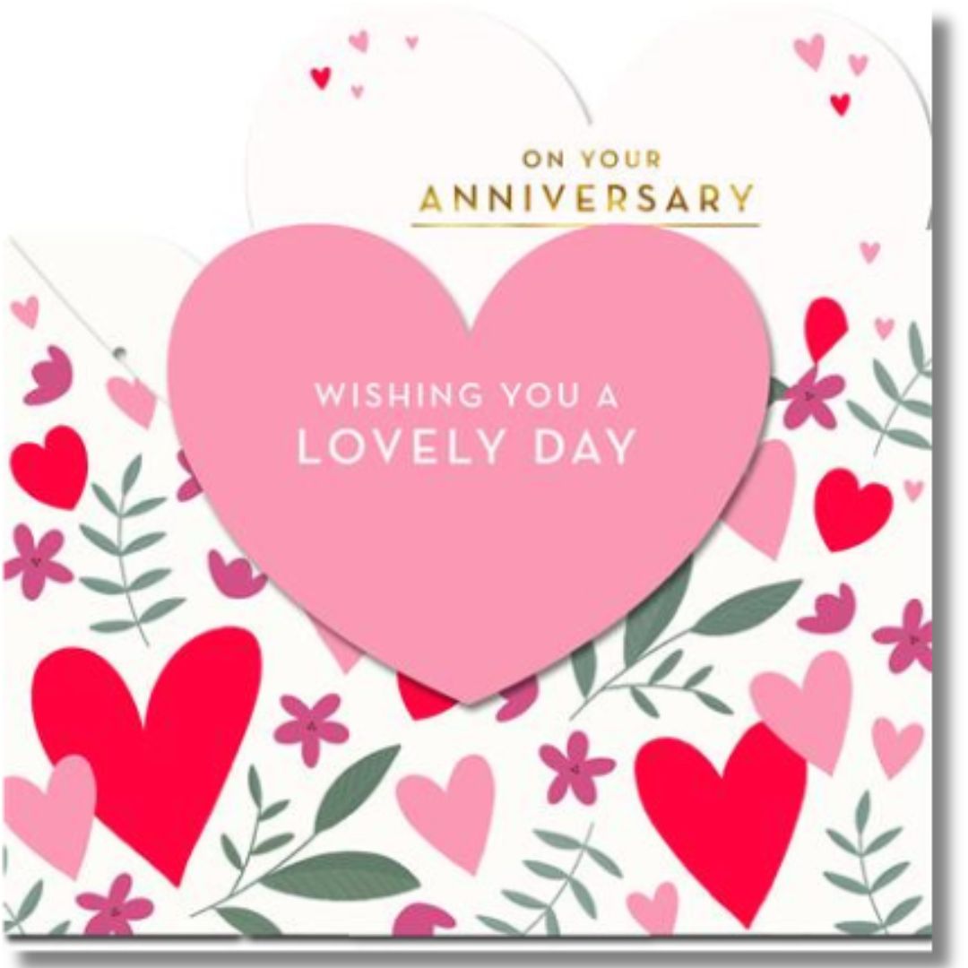 On Your Anniversary Wishing You A Lovely Day' Greeting Card