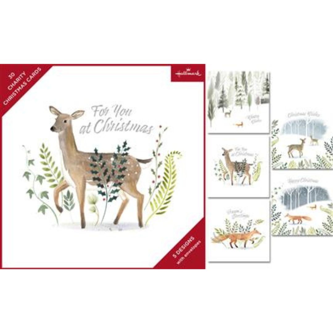 Hallmark Christmas Animals A Box Of 30 Greeting Cards