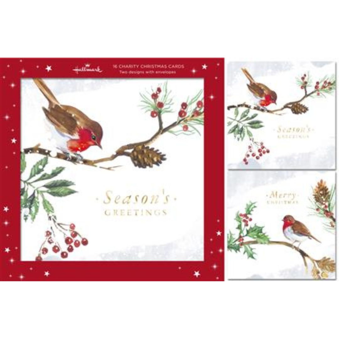 Hallmark Season's Greetings A Box Of 16 Charity Christmas Cards