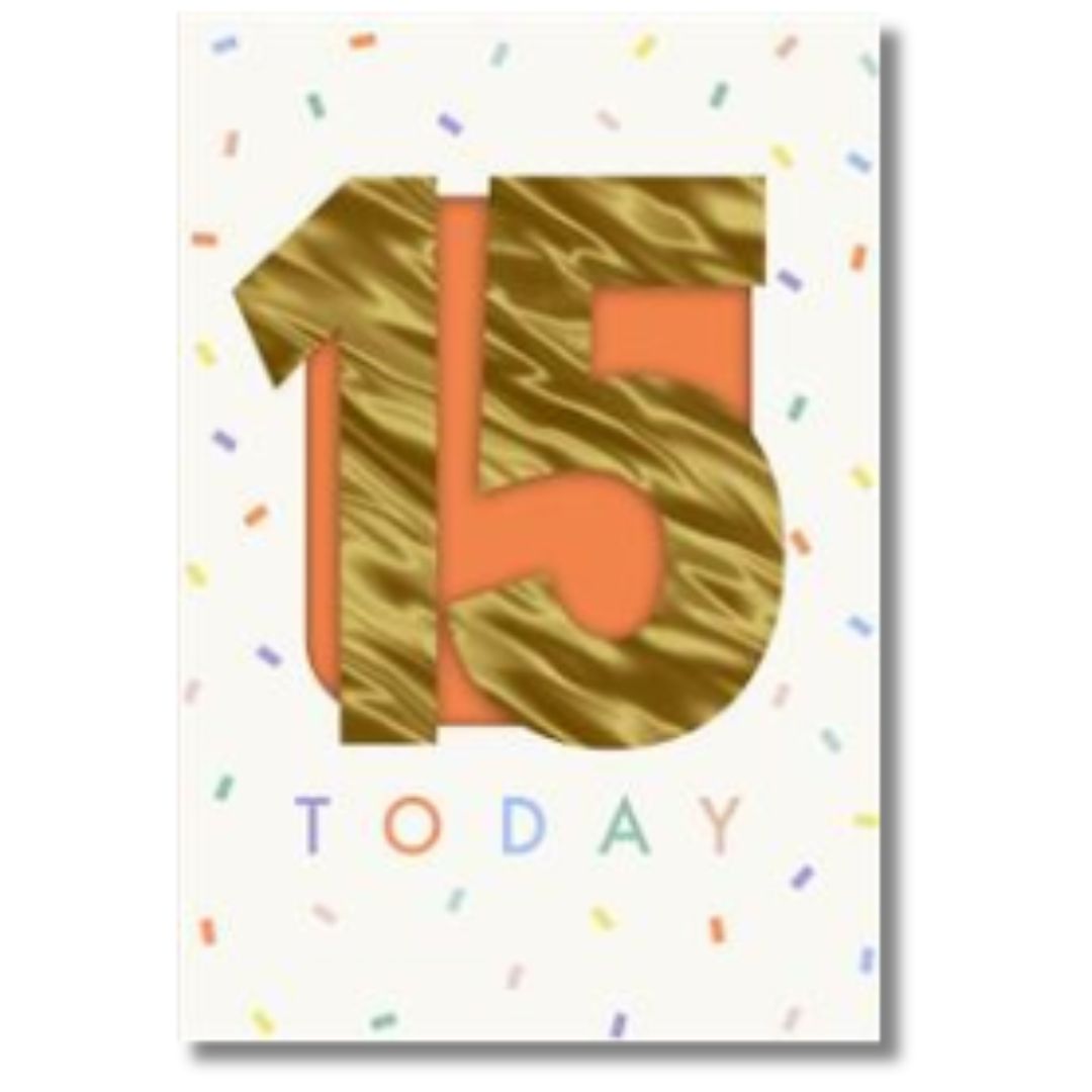 Hallmark 15 Today Birthday - Greeting Card