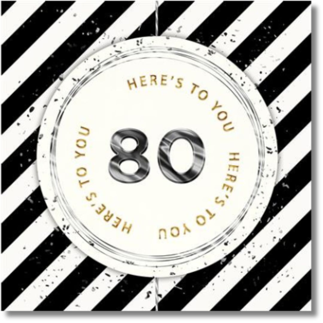 Hallmark Here's To You 80 - Greeting Card