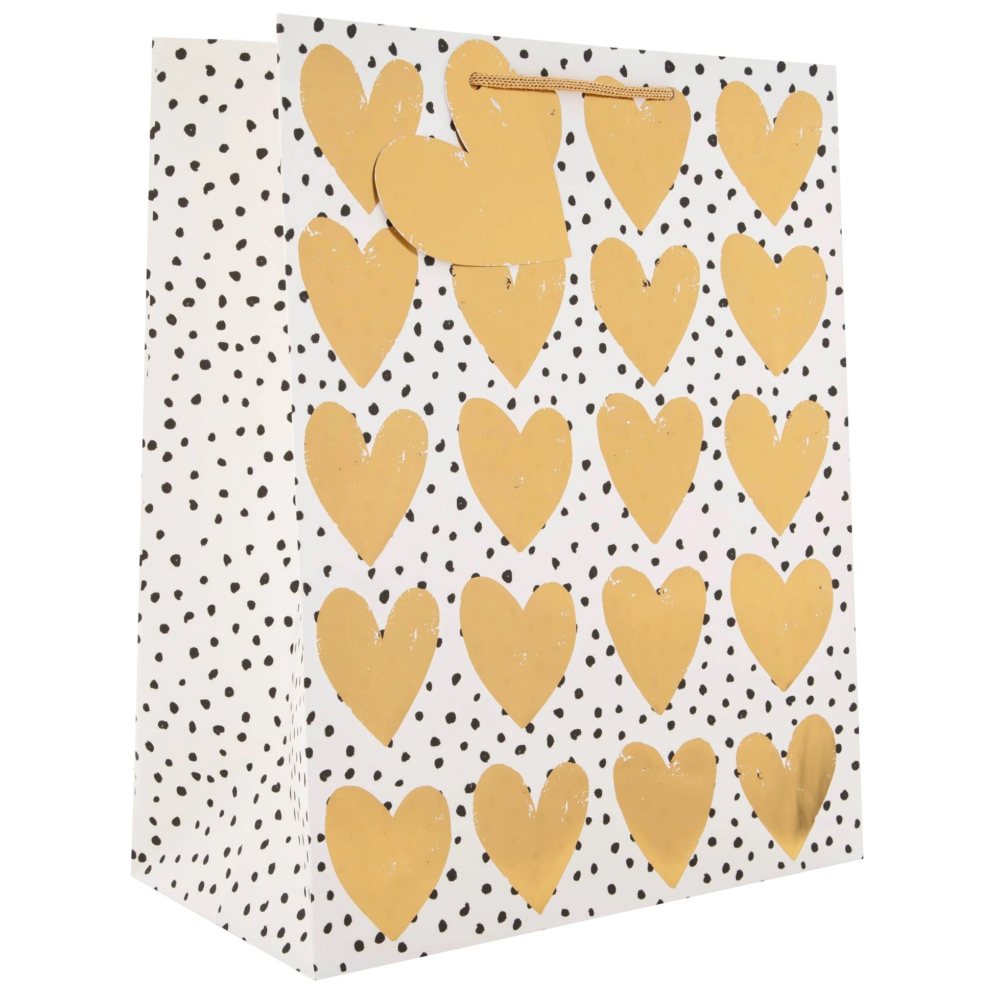 Hallmark Gift Bag Golden Hearts Medium 33 x 26.5cm